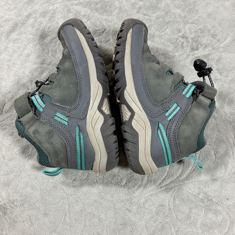 Keen Kids Waterproof Hiking Boots Size 11 Grey Teal Mid - Picture 9 of 10